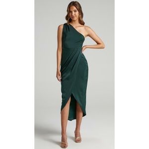 NWT Felt so happy one shoulder satin dress